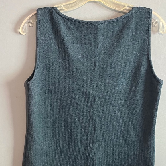 SELLING ST JOHN KNIT TOP FOR WOMEN SIZE SMALL COLOR GREEN OLIVE 🫒 SLEEVELESS - Picture 5 of 8